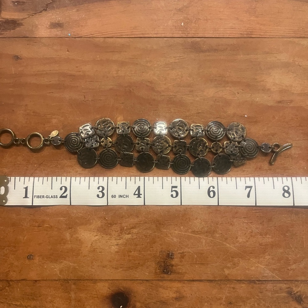 Intricate Bronze Tone Bracelet with Vintage Design